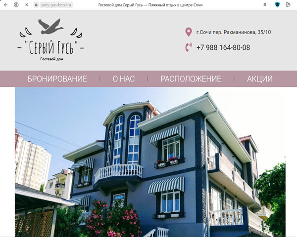 Сочи гостевой дом Серый Гусь